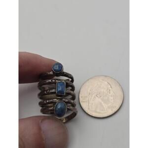 Native American Sterling Silver Spiral Ring Turquoise Sz 6